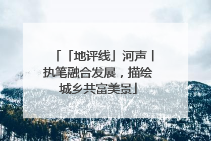 「地评线」河声丨执笔融合发展，描绘城乡共富美景