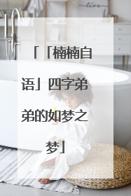 「楠楠自语」四字弟弟的如梦之梦