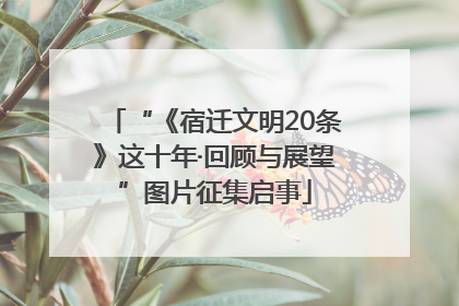 “《宿迁文明20条》这十年·回顾与展望”图片征集启事