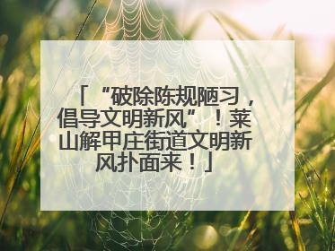 “破除陈规陋习，倡导文明新风”！莱山解甲庄街道文明新风扑面来！