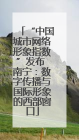 “中国城市网络形象指数”发布 南宁：数字传播与国际形象的西部窗口