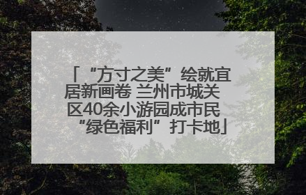 “方寸之美”绘就宜居新画卷 兰州市城关区40余小游园成市民“绿色福利”打卡地