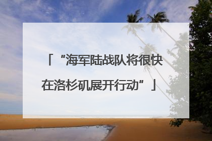 “海军陆战队将很快在洛杉矶展开行动”