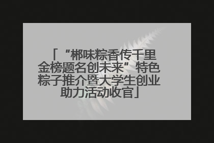 “郴味粽香传千里 金榜题名创未来”特色粽子推介暨大学生创业助力活动收官