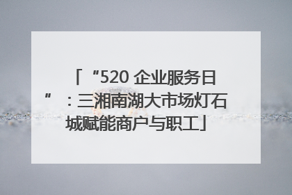 “520 企业服务日”：三湘南湖大市场灯石城赋能商户与职工