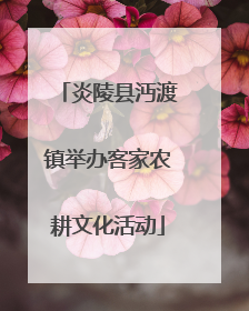 炎陵县沔渡镇举办客家农耕文化活动