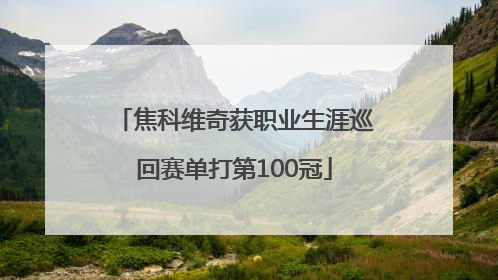 焦科维奇获职业生涯巡回赛单打第100冠