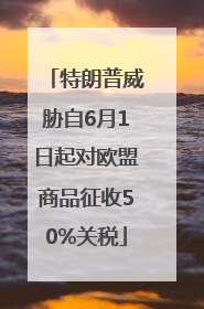 特朗普威胁自6月1日起对欧盟商品征收50%关税