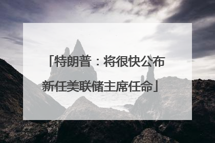特朗普：将很快公布新任美联储主席任命