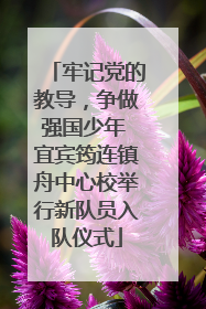 牢记党的教导，争做强国少年 宜宾筠连镇舟中心校举行新队员入队仪式
