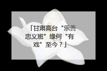 甘肃高台“乐善忠义班”缘何“有戏”至今？