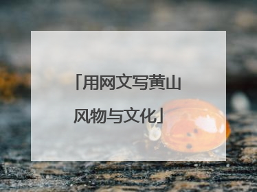 用网文写黄山风物与文化