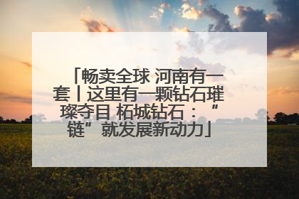 畅卖全球 河南有一套丨这里有一颗钻石璀璨夺目 柘城钻石：“链”就发展新动力