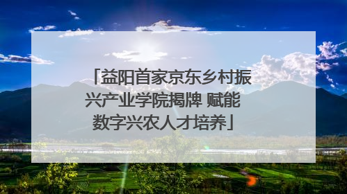 益阳首家京东乡村振兴产业学院揭牌 赋能数字兴农人才培养