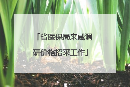 省医保局来威调研价格招采工作
