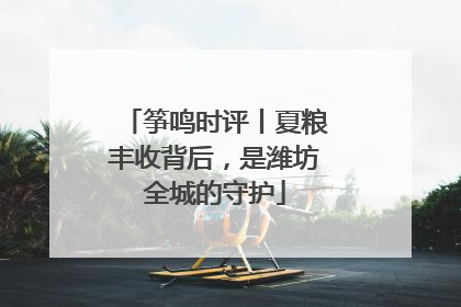 筝鸣时评丨夏粮丰收背后，是潍坊全城的守护