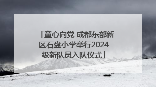 童心向党 成都东部新区石盘小学举行2024级新队员入队仪式