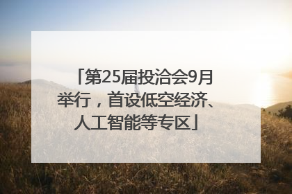 第25届投洽会9月举行，首设低空经济、人工智能等专区