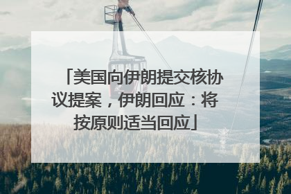 美国向伊朗提交核协议提案，伊朗回应：将按原则适当回应