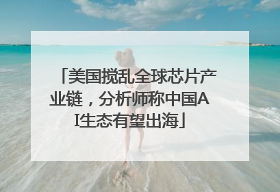 美国搅乱全球芯片产业链，分析师称中国AI生态有望出海
