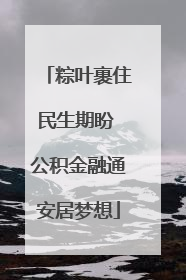 粽叶裹住民生期盼 公积金融通安居梦想