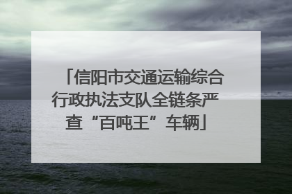 信阳市交通运输综合行政执法支队全链条严查“百吨王”车辆