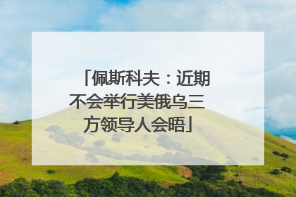 佩斯科夫：近期不会举行美俄乌三方领导人会晤