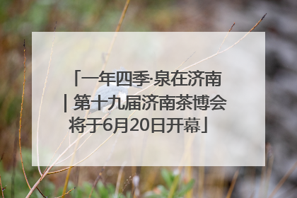 一年四季·泉在济南｜第十九届济南茶博会将于6月20日开幕