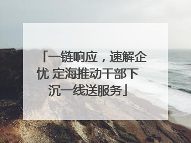 一链响应，速解企忧 定海推动干部下沉一线送服务