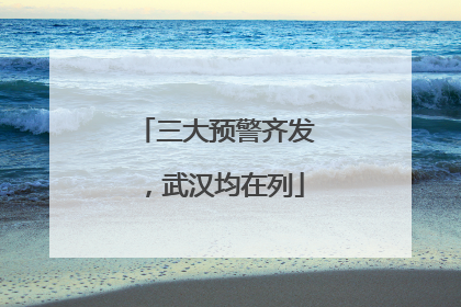 三大预警齐发，武汉均在列