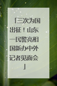 三次为国出征！山东一民警亮相国新办中外记者见面会