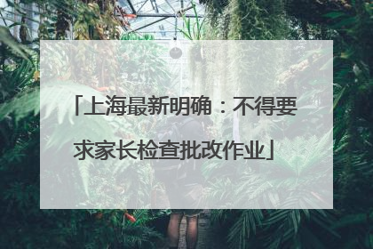上海最新明确：不得要求家长检查批改作业