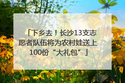 下乡去！长沙13支志愿者队伍将为农村娃送上100份“大礼包”