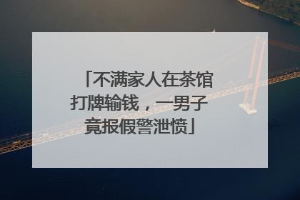 不满家人在茶馆打牌输钱，一男子竟报假警泄愤