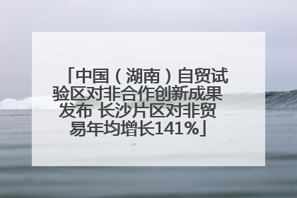 中国（湖南）自贸试验区对非合作创新成果发布 长沙片区对非贸易年均增长141%