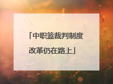 中职篮裁判制度改革仍在路上