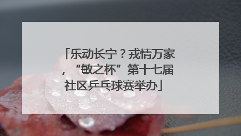 乐动长宁？戎情万家，“敏之杯”第十七届社区乒乓球赛举办