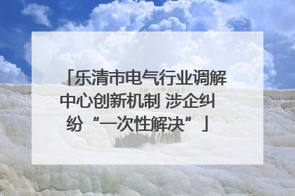 乐清市电气行业调解中心创新机制 涉企纠纷“一次性解决”