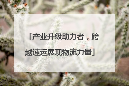 产业升级助力者，跨越速运展现物流力量