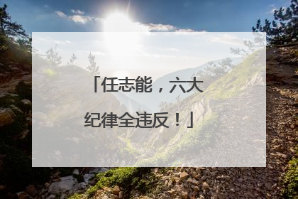 任志能，六大纪律全违反！