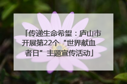 传递生命希望：庐山市开展第22个“世界献血者日”主题宣传活动