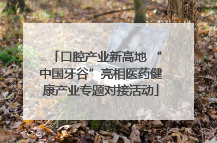 口腔产业新高地 “中国牙谷”亮相医药健康产业专题对接活动