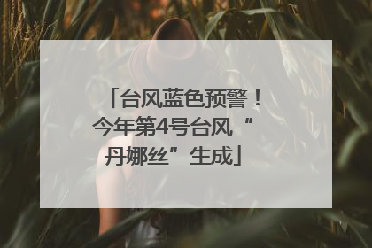 台风蓝色预警！今年第4号台风“丹娜丝”生成