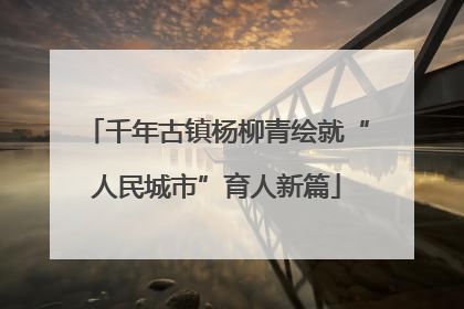 千年古镇杨柳青绘就“人民城市”育人新篇