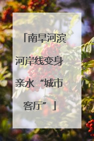 南旱河滨河岸线变身亲水“城市客厅”