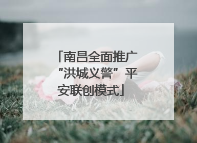 南昌全面推广“洪城义警”平安联创模式