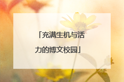 充满生机与活力的博文校园