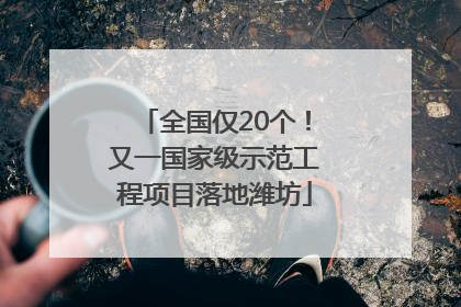 全国仅20个！又一国家级示范工程项目落地潍坊