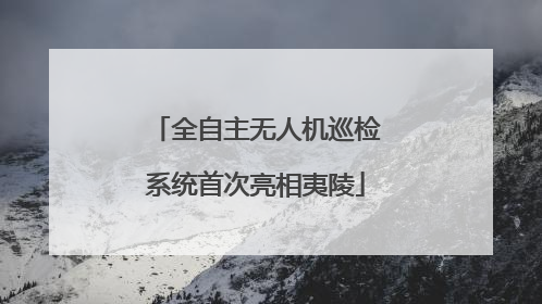 全自主无人机巡检系统首次亮相夷陵