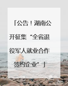公告！湖南公开征集“全省退役军人就业合作签约企业”